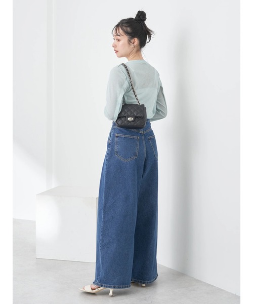 earth music&ecology（アースミュージックアンドエコロジー）の「タックワイドデニムパンツ（デニムパンツ・レディース・ライトインディゴブルー/ブルー系その他・S/M）」の18枚目の写真