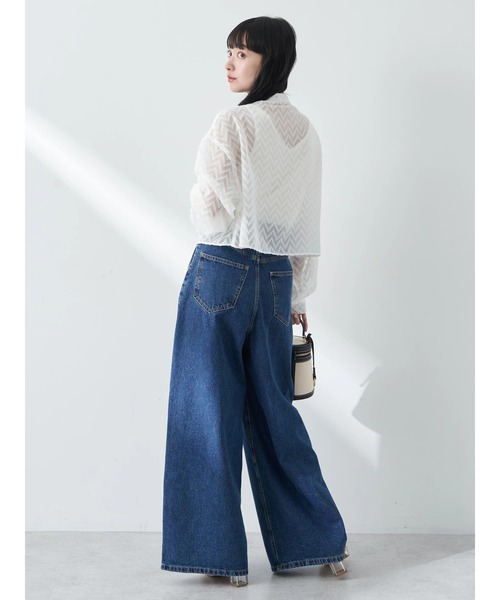 earth music&ecology（アースミュージックアンドエコロジー）の「タックワイドデニムパンツ（デニムパンツ・レディース・ライトインディゴブルー/ブルー系その他・S/M）」の22枚目の写真