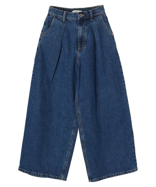 earth music&ecology（アースミュージックアンドエコロジー）の「タックワイドデニムパンツ（デニムパンツ・レディース・ライトインディゴブルー/ブルー系その他・S/M）」の14枚目の写真
