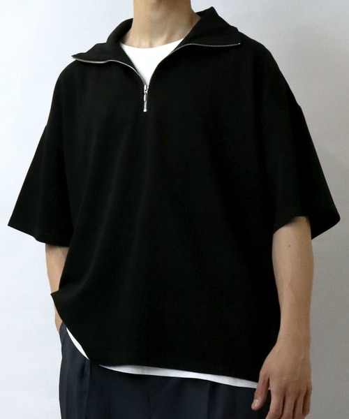 Starting Over(スターティングオーバー)の「double knit half zip T-shirt/接触冷感 ダンボールニット ハーフジップ 半袖Tシャツ(Tシャツ/カットソー・メンズ・チャコールグレー/ブラック/ホワイト・M/L/XL)」の11枚目の写真