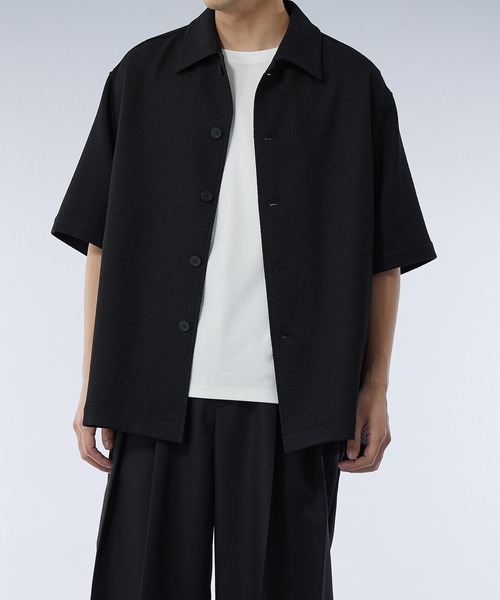 UNITED TOKYO(ユナイテッドトウキョウ)の「ラッセルサマーツイード シャツジャケット|セットアップ着用可能(ブルゾン・メンズ・ライトグレー/グレー/ブラック・1/2)」の1枚目の写真