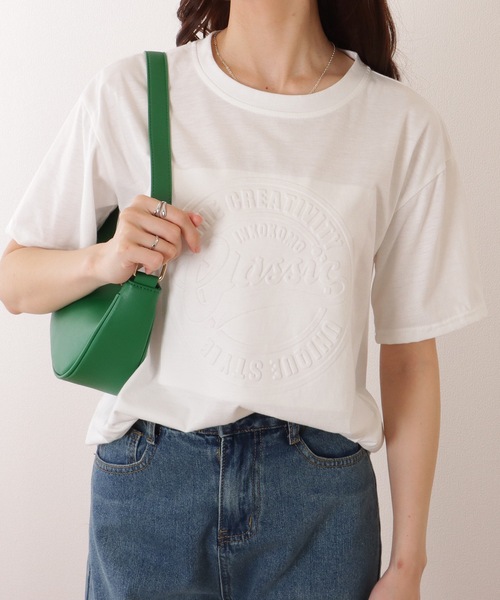 Lace Ladies(レースレディース)の「ソリッドカラー 凹凸 ロゴ 半袖 プルオーバー(Tシャツ/カットソー・レディース・グレー/ブラック/ホワイト/レッド・M/XL)」の20枚目の写真