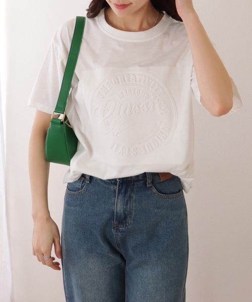 Lace Ladies(レースレディース)の「ソリッドカラー 凹凸 ロゴ 半袖 プルオーバー(Tシャツ/カットソー・レディース・グレー/ブラック/ホワイト/レッド・M/XL)」の21枚目の写真