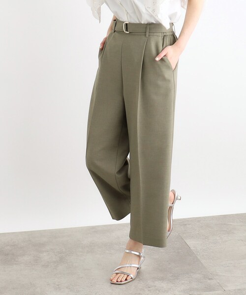 grove（グローブ）の「◆【夏に嬉しい機能付き】ベルト付きワイドパンツ（その他パンツ・レディース・ブラック/ベージュ/カーキ・02/05/01/04/03）」の3枚目の写真