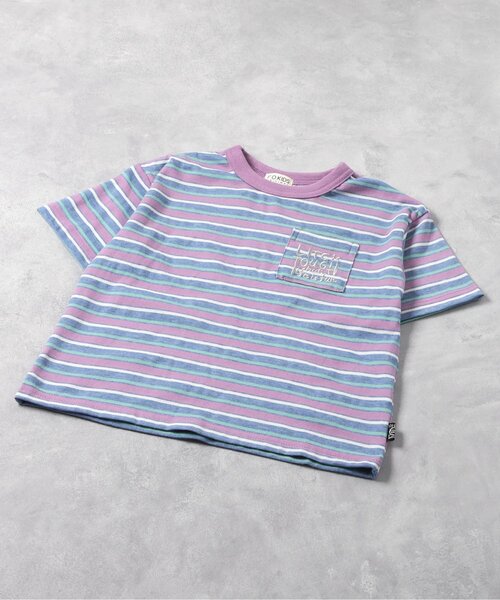 F.O.KIDS(エフオーキッズ)の「【接触冷感】マルチボーダーBIGTシャツ(Tシャツ/カットソー・キッズ・グレー/ブルー/キナリ・120/110/100/95/90/80/150/140/130)」の3枚目の写真