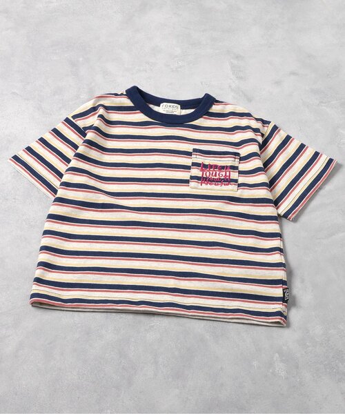 F.O.KIDS(エフオーキッズ)の「【接触冷感】マルチボーダーBIGTシャツ(Tシャツ/カットソー・キッズ・グレー/ブルー/キナリ・120/110/100/95/90/80/150/140/130)」の2枚目の写真
