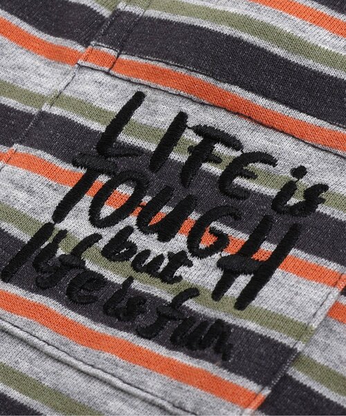 F.O.KIDS(エフオーキッズ)の「【接触冷感】マルチボーダーBIGTシャツ(Tシャツ/カットソー・キッズ・グレー/ブルー/キナリ・120/110/100/95/90/80/150/140/130)」の5枚目の写真