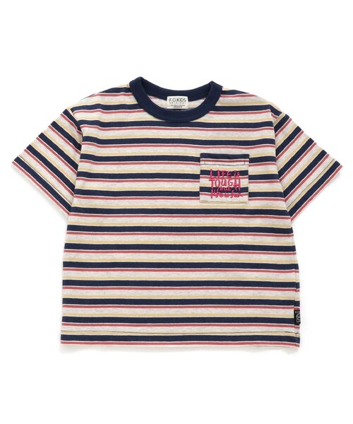 F.O.KIDS(エフオーキッズ)の「【接触冷感】マルチボーダーBIGTシャツ(Tシャツ/カットソー・キッズ・グレー/ブルー/キナリ・120/110/100/95/90/80/150/140/130)」の11枚目の写真