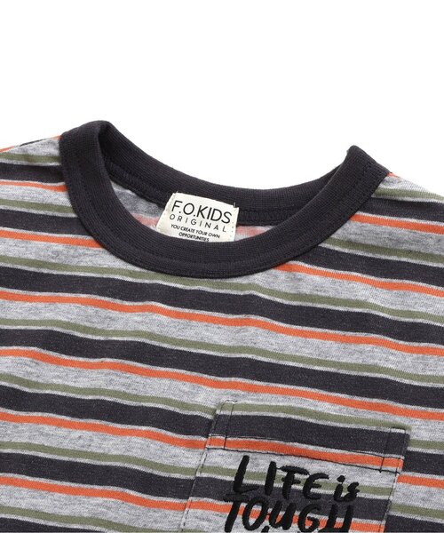 F.O.KIDS(エフオーキッズ)の「【接触冷感】マルチボーダーBIGTシャツ(Tシャツ/カットソー・キッズ・グレー/ブルー/キナリ・120/110/100/95/90/80/150/140/130)」の15枚目の写真