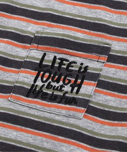 F.O.KIDS(エフオーキッズ)の「【接触冷感】マルチボーダーBIGTシャツ(Tシャツ/カットソー・キッズ・グレー/ブルー/キナリ・120/110/100/95/90/80/150/140/130)」の16枚目の写真