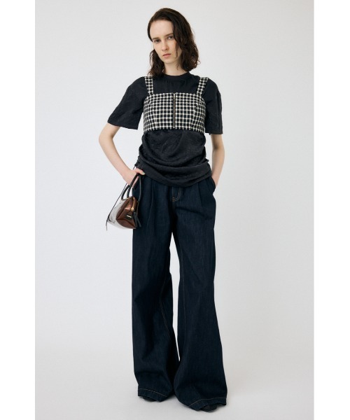 MOUSSY（マウジー）の「COMPACT TWEED ビスチェ（タンクトップ・レディース・アイボリー/グリーン/ブラック・1/2）」の4枚目の写真