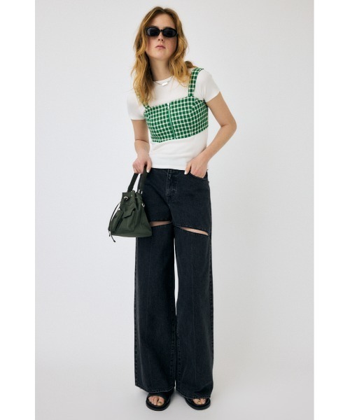 MOUSSY（マウジー）の「COMPACT TWEED ビスチェ（タンクトップ・レディース・アイボリー/グリーン/ブラック・1/2）」の17枚目の写真
