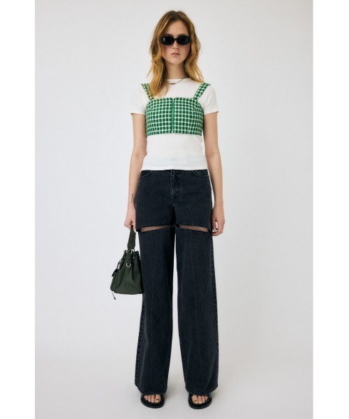 MOUSSY（マウジー）の「COMPACT TWEED ビスチェ（タンクトップ・レディース・アイボリー/グリーン/ブラック・1/2）」の15枚目の写真