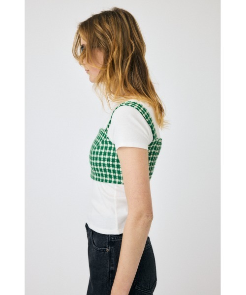 MOUSSY（マウジー）の「COMPACT TWEED ビスチェ（タンクトップ・レディース・アイボリー/グリーン/ブラック・1/2）」の12枚目の写真