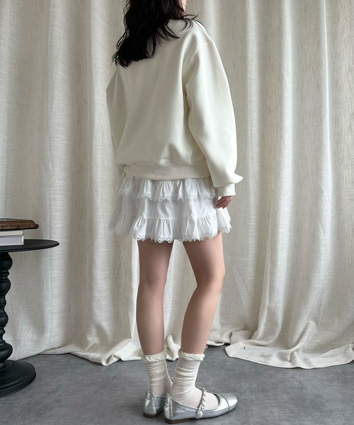 Jasmine Grandiflorum(ジャスミングランディフローラム)の「【Jasmine】リボンロゴ刺しゅうスウェット(スウェット・レディース・グレー/ホワイト/ブラック/オフホワイト・FREE)」の22枚目の写真