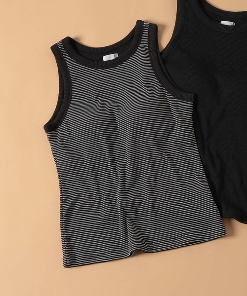 LAKOLE（ラコレ）の「【吸水速乾】リブアメスリブラトップ＜RELAXING WEAR＞ / 118992（その他トップス・レディース・その他9/オフホワイト/ブラック・SMALL/MEDIUM/LARGE）」の3枚目の写真