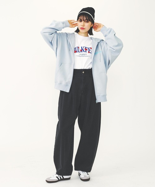 MILKFED.（ミルクフェド）の「HEART EMBROIDERED LOGO WIDE S/S TEE（Tシャツ/カットソー・レディース・ライトイエロー/ホワイト/ブラック・M/L）」の13枚目の写真