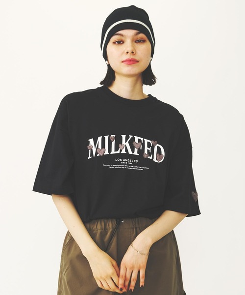 MILKFED.（ミルクフェド）の「HEART EMBROIDERED LOGO WIDE S/S TEE（Tシャツ/カットソー・レディース・ライトイエロー/ホワイト/ブラック・M/L）」の18枚目の写真