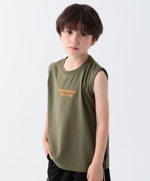 SPALDING(スポルディング)の「【SPALDING(スポルディング)】ドライ天竺タンク(KIDS)(タンクトップ・キッズ・ホワイト/オリーブ/チャコール・130cm/150cm)」の1枚目の写真