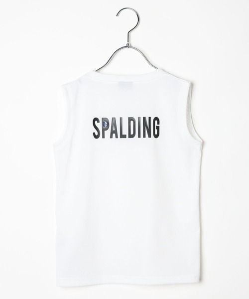 SPALDING(スポルディング)の「【SPALDING(スポルディング)】ドライ天竺タンク(KIDS)(タンクトップ・キッズ・ホワイト/オリーブ/チャコール・130cm/150cm)」の4枚目の写真
