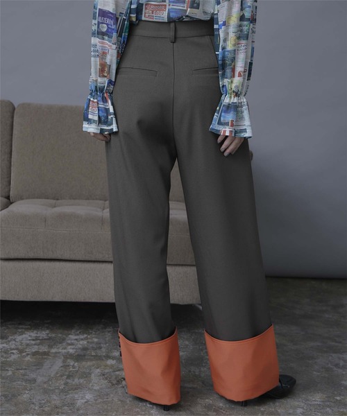 miette（ミエット）の「配色ロールアップワイドパンツ（その他パンツ・レディース・チャコール/ブラック・FREE）」の9枚目の写真