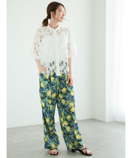 Te chichi（テチチ）の「柄アソートサテンイージーストレートパンツ（その他パンツ・レディース・カーキ/オフホワイト/チャコールグレー/ベージュ・F）」の7枚目の写真