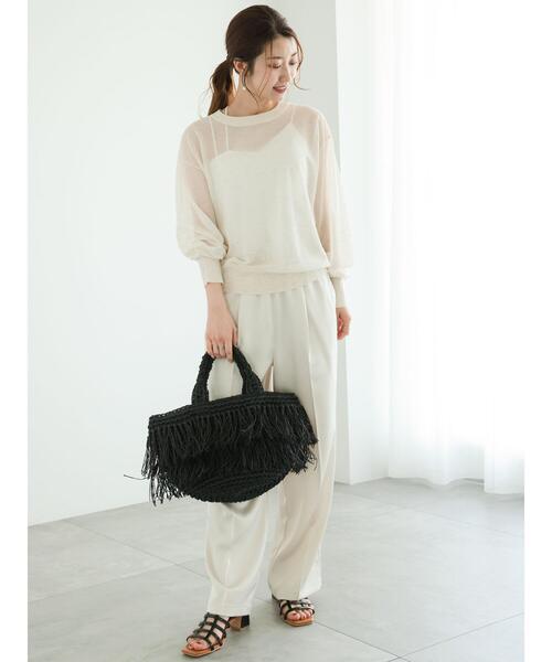 Te chichi（テチチ）の「柄アソートサテンイージーストレートパンツ（その他パンツ・レディース・カーキ/オフホワイト/チャコールグレー/ベージュ・F）」の10枚目の写真