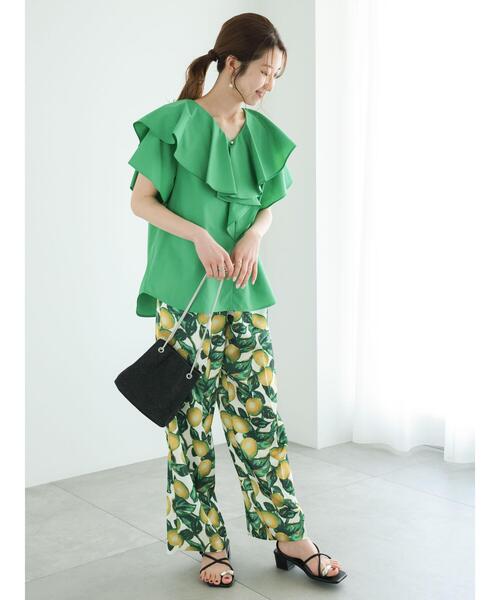 Te chichi（テチチ）の「柄アソートサテンイージーストレートパンツ（その他パンツ・レディース・カーキ/オフホワイト/チャコールグレー/ベージュ・F）」の16枚目の写真