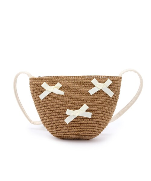 SHOO・LA・RUE（シューラルー）の「◆ブレードリボンポシェット（ショルダーバッグ・キッズ・ライトベージュ/キャメル・00）」の8枚目の写真