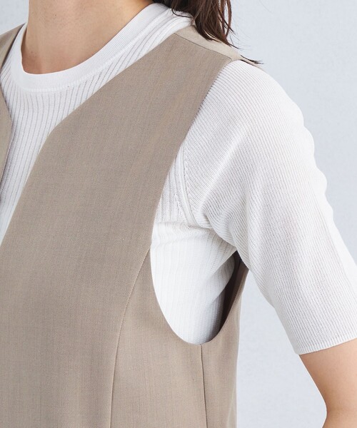 green label relaxing（グリーンレーベルリラクシング）の「Greed グリード サロペット -ウォッシャブル・防シワ-（サロペット/オーバーオール・レディース・ネイビー/ベージュ・FREE）」の10枚目の写真