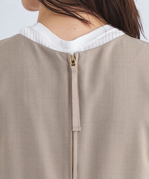 green label relaxing（グリーンレーベルリラクシング）の「Greed グリード サロペット -ウォッシャブル・防シワ-（サロペット/オーバーオール・レディース・ネイビー/ベージュ・FREE）」の4枚目の写真