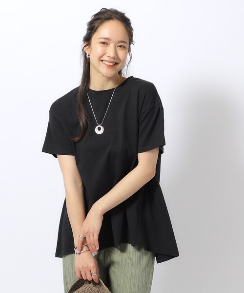 セール】【体型カバー/UV】アウトで決まる ペプラムTシャツ（T