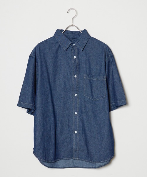 ROOPTOKYO（ループトウキョウ）の「ビンテージ風 H/Sデニムオーバーシャツ（シャツ/ブラウス・メンズ・インディゴブルー/ブラック/ブルー・L/M）」の2枚目の写真