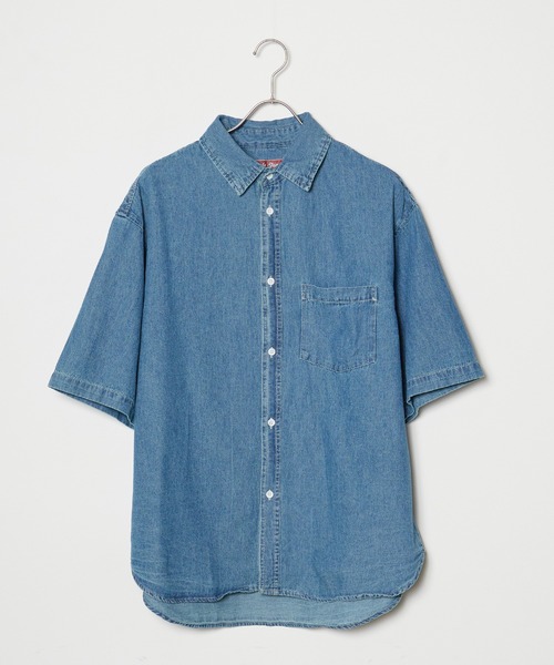 ROOPTOKYO（ループトウキョウ）の「ビンテージ風 H/Sデニムオーバーシャツ（シャツ/ブラウス・メンズ・インディゴブルー/ブラック/ブルー・L/M）」の3枚目の写真