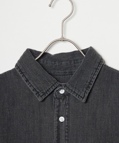 ROOPTOKYO（ループトウキョウ）の「ビンテージ風 H/Sデニムオーバーシャツ（シャツ/ブラウス・メンズ・インディゴブルー/ブラック/ブルー・L/M）」の4枚目の写真