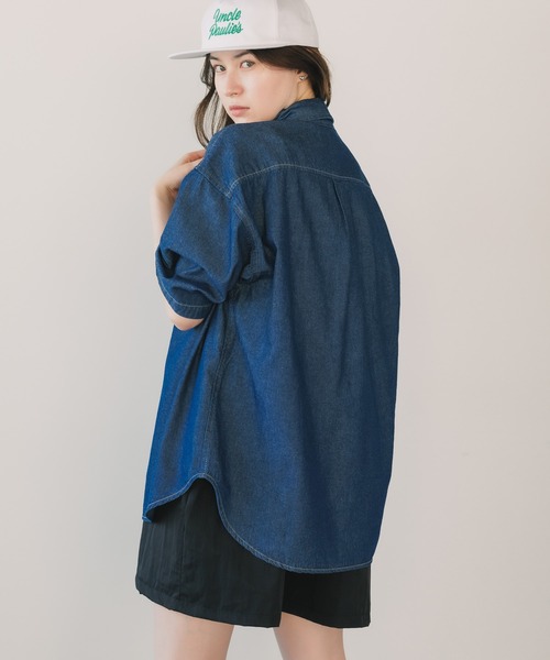 ROOPTOKYO（ループトウキョウ）の「ビンテージ風 H/Sデニムオーバーシャツ（シャツ/ブラウス・メンズ・インディゴブルー/ブラック/ブルー・L/M）」の15枚目の写真