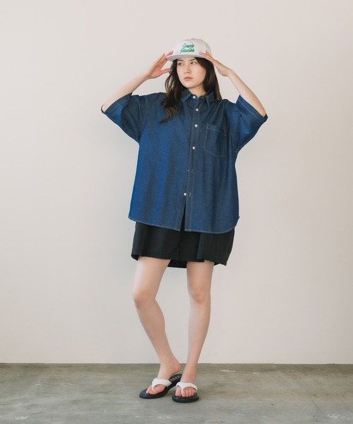 ROOPTOKYO（ループトウキョウ）の「ビンテージ風 H/Sデニムオーバーシャツ（シャツ/ブラウス・メンズ・インディゴブルー/ブラック/ブルー・L/M）」の17枚目の写真