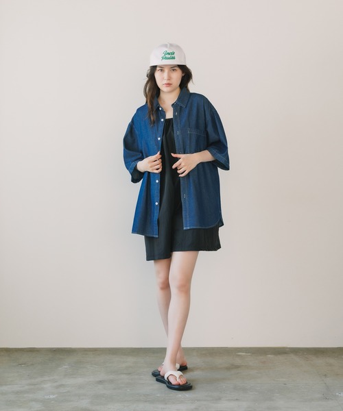 ROOPTOKYO（ループトウキョウ）の「ビンテージ風 H/Sデニムオーバーシャツ（シャツ/ブラウス・メンズ・インディゴブルー/ブラック/ブルー・L/M）」の18枚目の写真