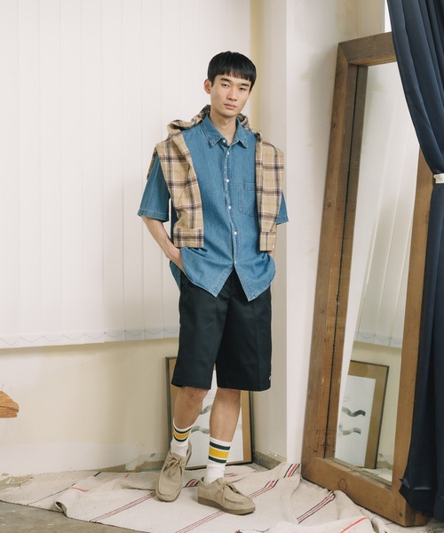 ROOPTOKYO（ループトウキョウ）の「ビンテージ風 H/Sデニムオーバーシャツ（シャツ/ブラウス・メンズ・インディゴブルー/ブラック/ブルー・L/M）」の21枚目の写真