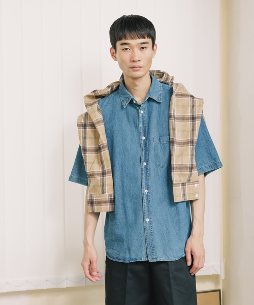 ROOPTOKYO（ループトウキョウ）の「ビンテージ風 H/Sデニムオーバーシャツ（シャツ/ブラウス・メンズ・インディゴブルー/ブラック/ブルー・L/M）」の19枚目の写真