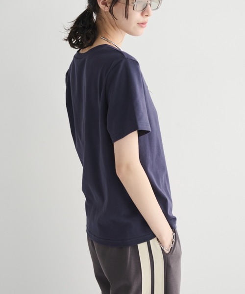 MERLOT(メルロー)の「コットン混クロップドリボンT(Tシャツ/カットソー・レディース・ライトグレー/ネイビー・FREE)」の12枚目の写真