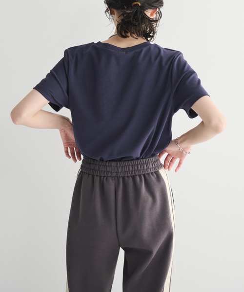 MERLOT(メルロー)の「コットン混クロップドリボンT(Tシャツ/カットソー・レディース・ライトグレー/ネイビー・FREE)」の13枚目の写真