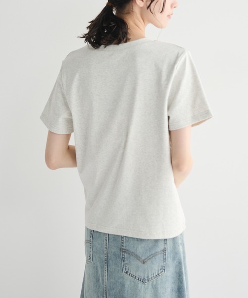 MERLOT(メルロー)の「コットン混クロップドリボンT(Tシャツ/カットソー・レディース・ライトグレー/ネイビー・FREE)」の5枚目の写真