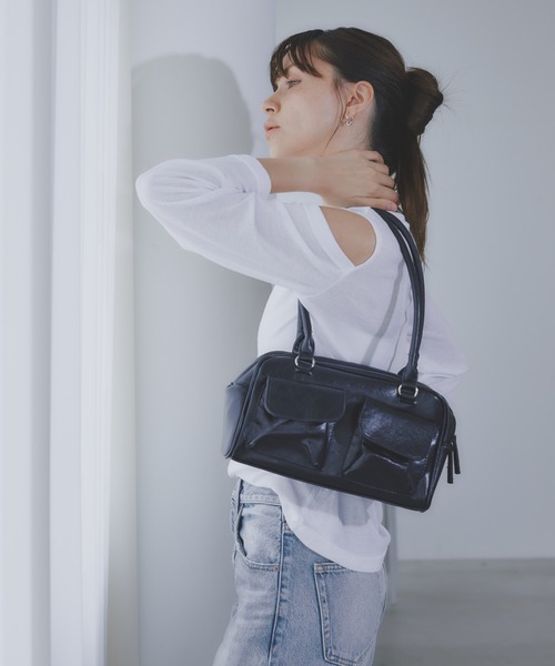 BARRETTA（バレッタ）の「フェイクレザーボストンバッグ（ボストンバッグ・レディース・ブラック・FREE）」の9枚目の写真