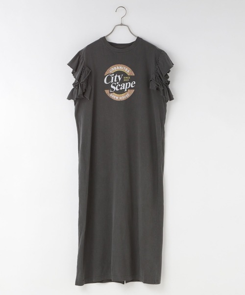 LOWRYS FARM（ローリーズファーム）の「２ＷＡＹフリルロゴＯＰＳＳ 140134（ワンピース・レディース・グレー/チャコールグレー/アイボリー・FREE）」の3枚目の写真