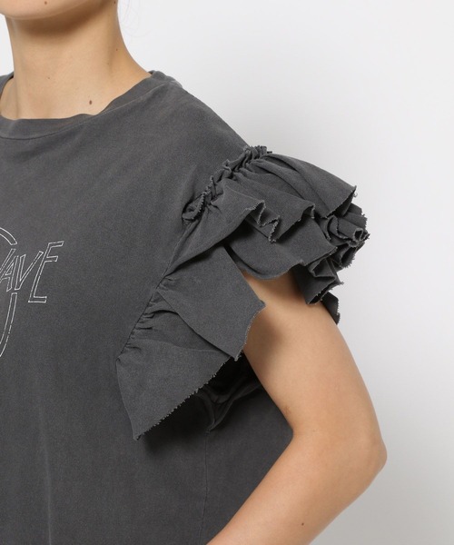 LOWRYS FARM（ローリーズファーム）の「２ＷＡＹフリルロゴＯＰＳＳ 140134（ワンピース・レディース・グレー/チャコールグレー/アイボリー・FREE）」の19枚目の写真