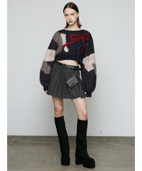 EMODA（エモダ）の「カットオフプリーツミニスカート（スカート・レディース・ブラック/その他/グレー/その他1・SMALL/MEDIUM）」の11枚目の写真