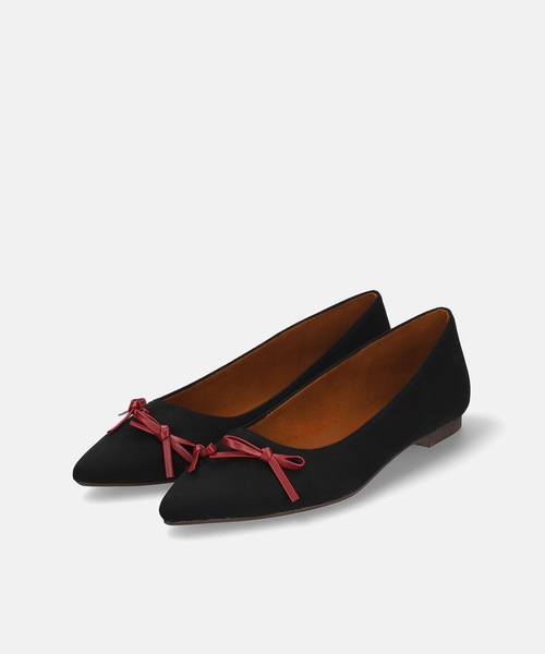 MAMIAN（マミアン）の「ポインテッドトゥ ミニリボン フラットシューズ（パンプス・レディース・シルバー系その他/ブラック/ブラック×レッド・25.0cm/24.0cm/22.5cm/23.0cm/24.5cm/23.5cm）」の14枚目の写真