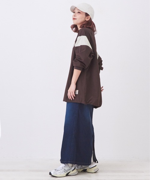 CUBE SUGAR（キューブシュガー）の「ナイロンラグランVネックプルオーバー（シャツ/ブラウス・レディース・ナチュラル/マルチ/カーキ/ブラウン・M）」の9枚目の写真