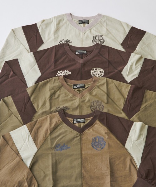 CUBE SUGAR（キューブシュガー）の「ナイロンラグランVネックプルオーバー（シャツ/ブラウス・レディース・ナチュラル/マルチ/カーキ/ブラウン・M）」の16枚目の写真